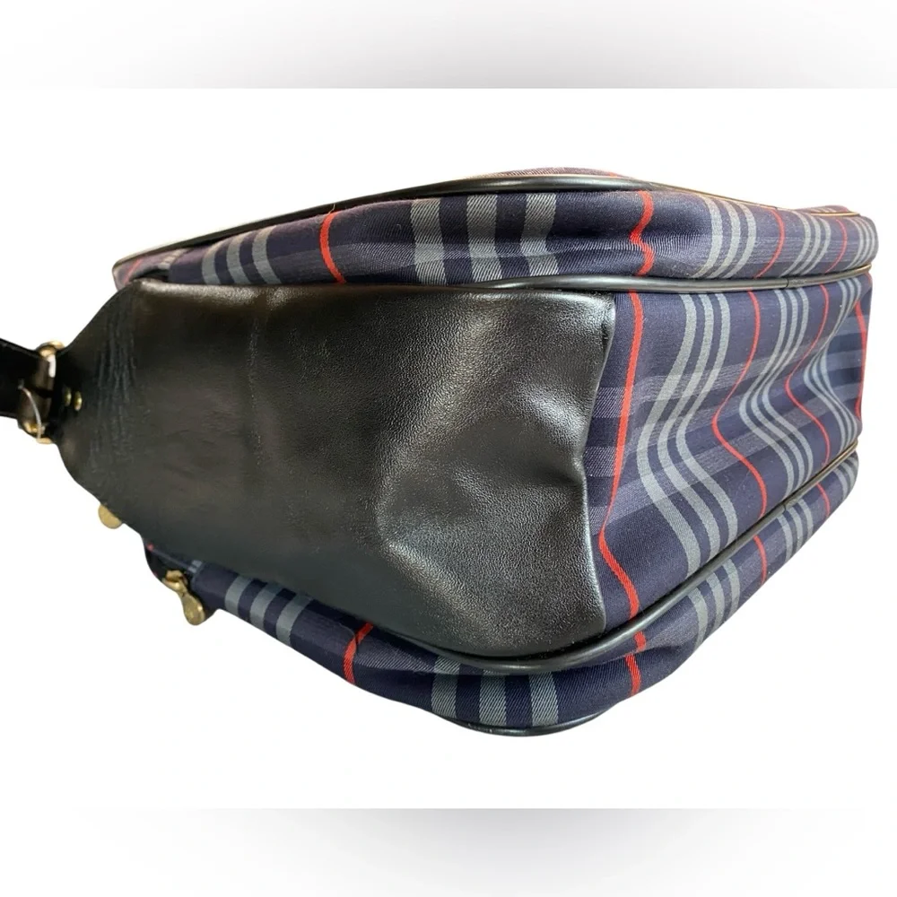 Burberry Men's Blue and Red Plaid Messenger Bag - Picture 10 of 17